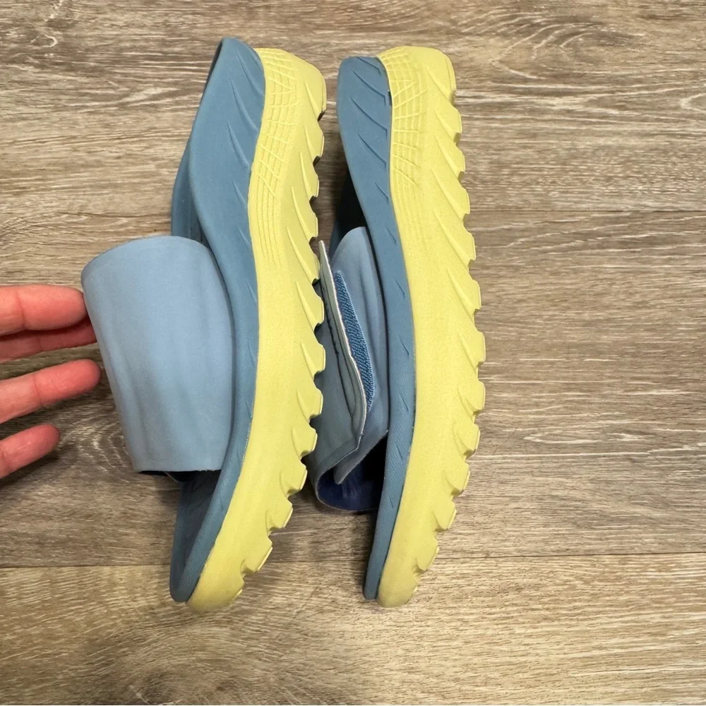 Vionic REJUVENATE RECOVERY SANDAL Slide  Womens 6 Light Blue Yellow‎ Sole - Picture 12 of 14